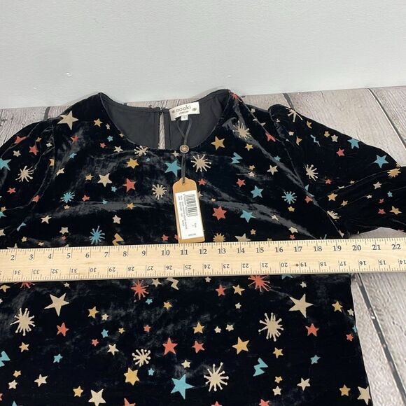 Nooki London Josie Printed Velvet Blouse Stars Print Long Sleeve pullover Large - Picture 15 of 16